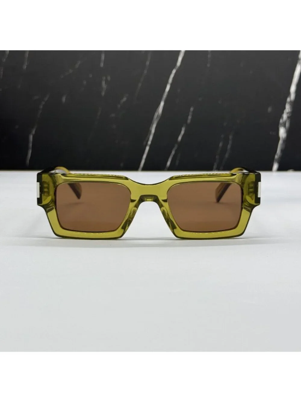 NWT Saint Laurent SL572 008 Yellow Brown Sunglasses Authentic